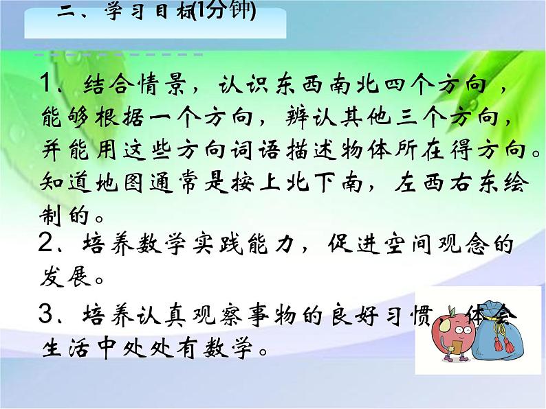 人教版三年级数学下册第1课时 认识东、南、西、北课件PPT第3页