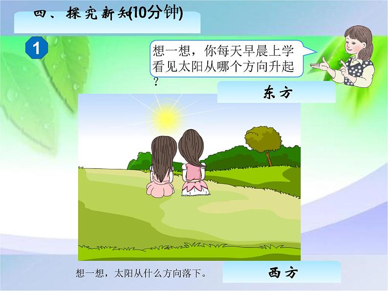 人教版三年级数学下册第1课时 认识东、南、西、北课件PPT第5页