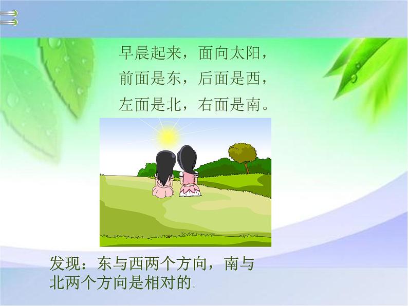 人教版三年级数学下册第1课时 认识东、南、西、北课件PPT第6页