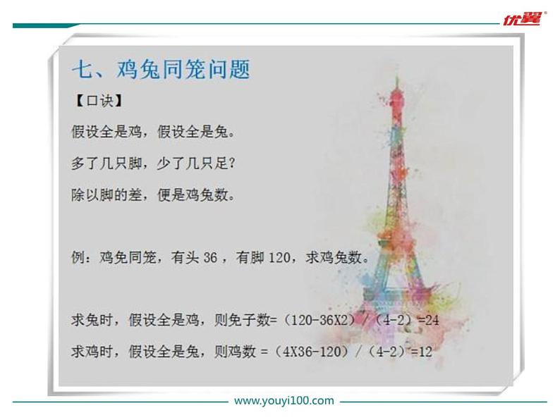 人教版小学一年级下册数学--解题技巧小学数学应用题13句解题口诀课件PPT08