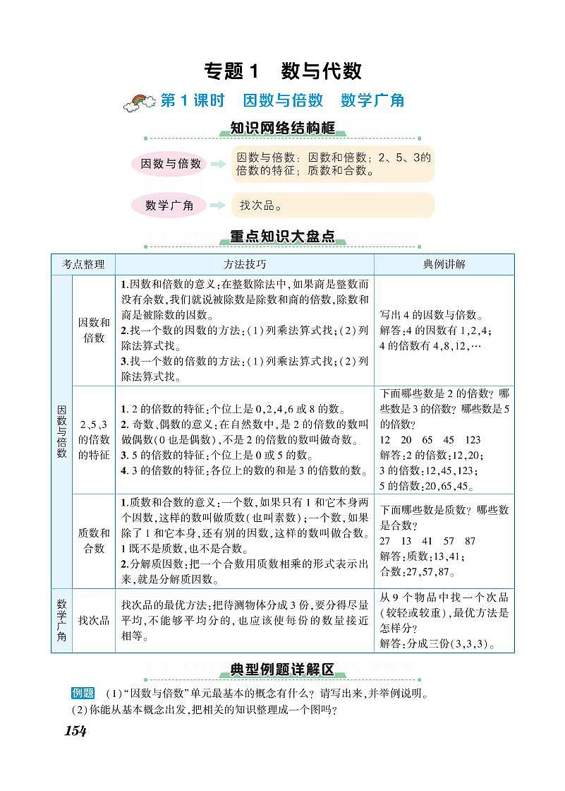 五年級下冊數(shù)學(xué)知識詳解-第9單元總復(fù)習(xí)(PDF無答案)人教版第2頁