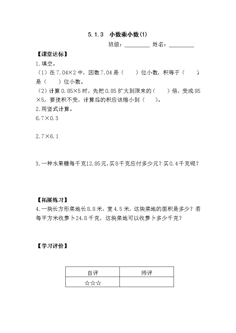 人教版小学数学五年级上册5.1.3小数乘小数(1)课件PPT01