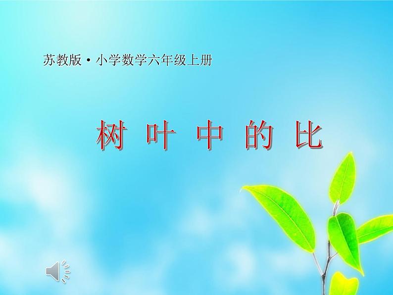 苏教版数学六年级上册 ● 树叶中的比 课件第1页