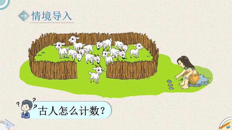 北师大版一年级数学上册 7加与减(二) 第1课时 古人计数 课件第2页