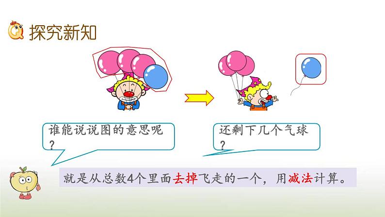 新人教版一年级数学上册31_5的认识和加减法3.10认识减法PPT课件第3页