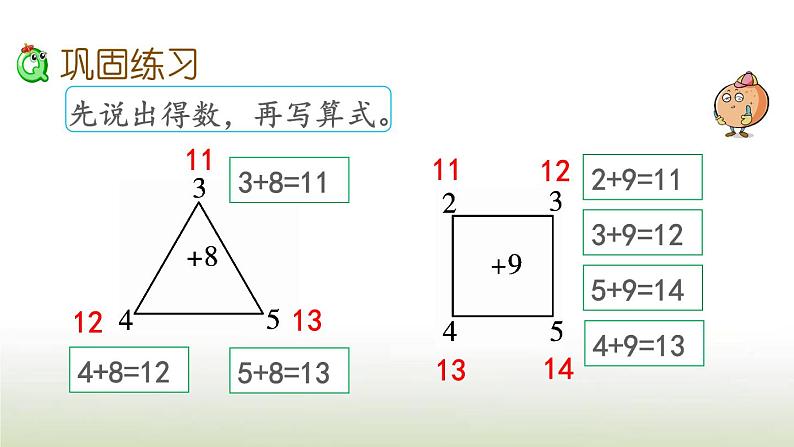 新人教版一年级数学上册820以内的进位加法练习二十二PPT课件第4页