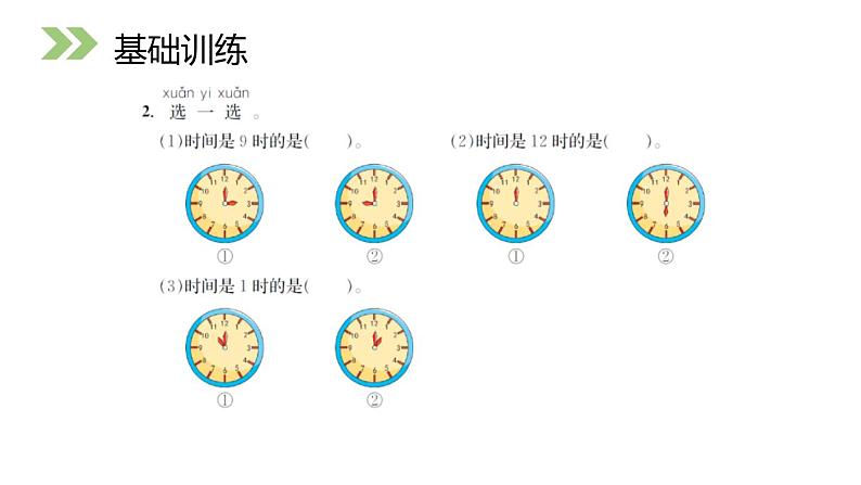 人教版数学二年级上册同步ppt课件7.2认识钟表第4页