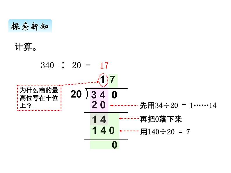 青岛版(六三制) 四年级数学上册五、2除数是整十数的笔算及试商(课件)04