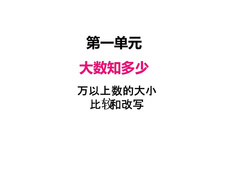 青岛版(六三制) 四年级数学上册一、4万以上数的大小比较和改写(课件)01