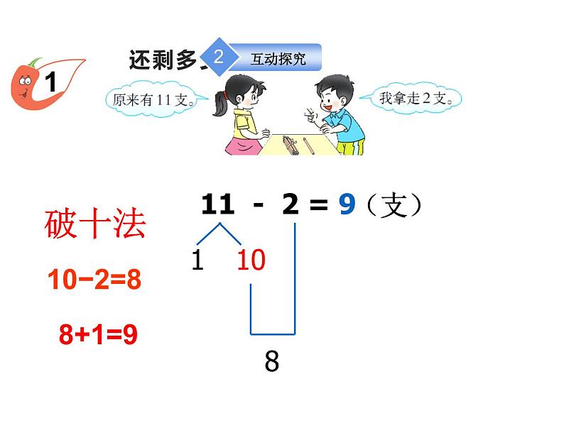 6.1 11减几(8)(课件)数学一年级上册-西师大版第5页