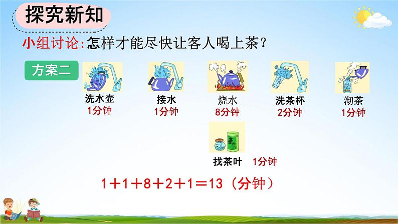 人教版四年级数学上册《8-1 沏茶问题》教学课件优秀公开课第7页