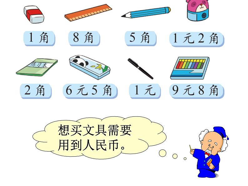 北师大版数学二年级上册 2.1 买文具(课件)第2页