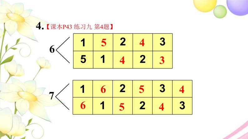 人教版一年级数学上册练习九PPT课件05