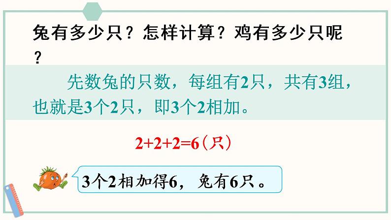苏教版二年级数学上册 三 表内乘法(一) 第1课时 认识乘法 课件04