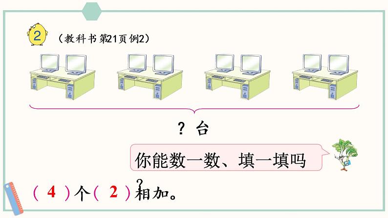 苏教版二年级数学上册 三 表内乘法(一) 第1课时 认识乘法 课件07