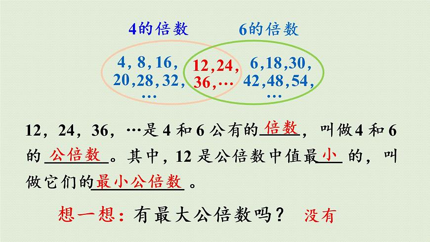 西師大版五年級數學下冊 一 倍數與因數 第6課時   公倍數 課件第7頁