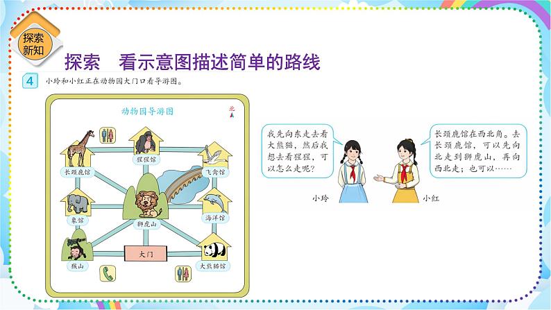 人教版小学数学三年级下册1.4《简单的路线图》课件+练习06