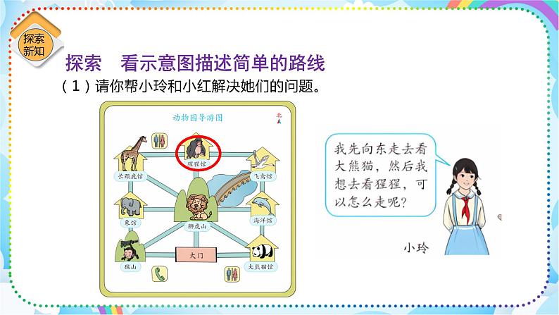人教版小学数学三年级下册1.4《简单的路线图》课件+练习07