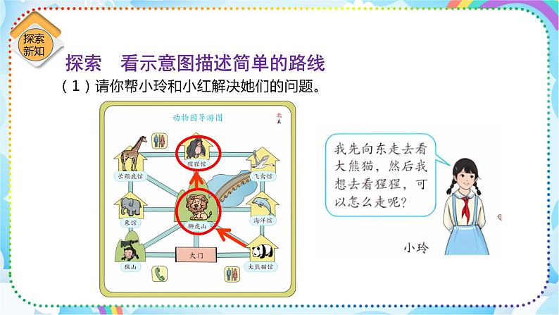 人教版小学数学三年级下册1.4《简单的路线图》课件+练习08