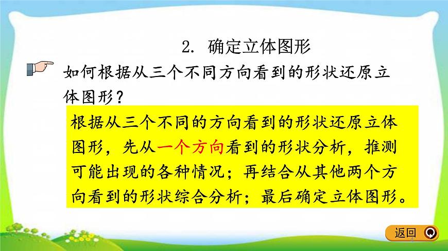 新人教版五年級(jí)數(shù)學(xué)下冊(cè)9.4觀察物體、圖形的運(yùn)動(dòng)完美課件PPT第4頁