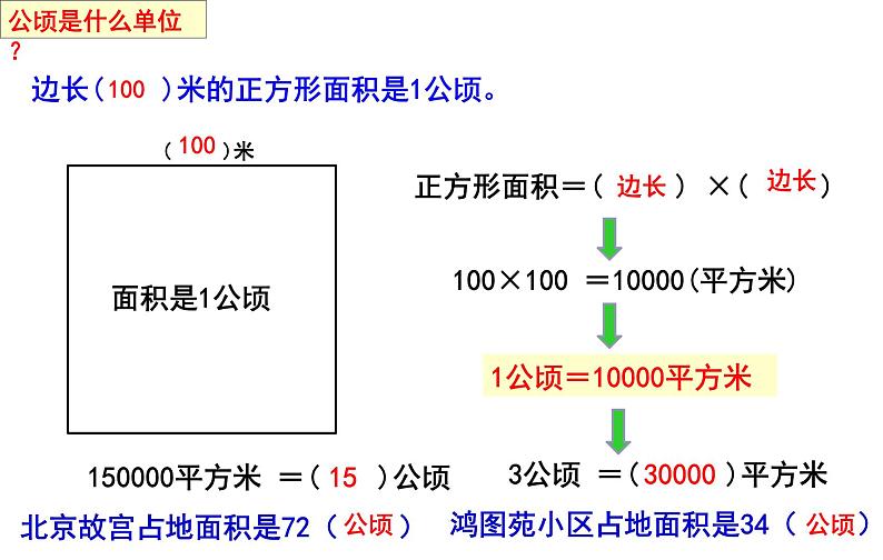 第二单元:公顷和平方千米总复习(ok)课件PPT第3页