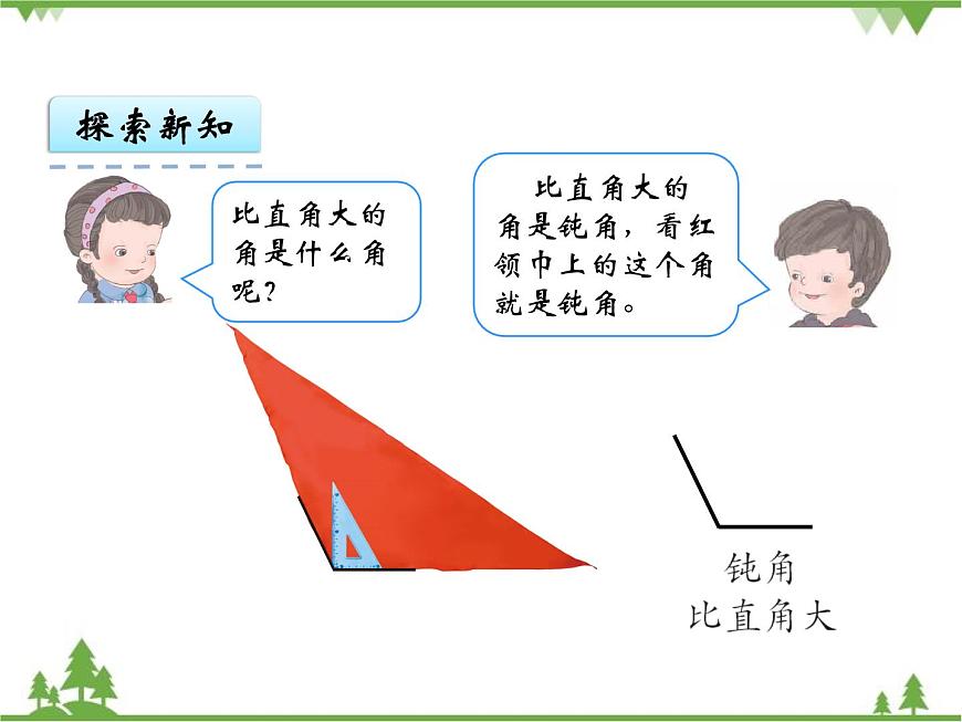 人教版數(shù)學(xué)二年級(jí)上冊(cè) 3.3 認(rèn)識(shí)銳角和鈍角（課件）第7頁(yè)