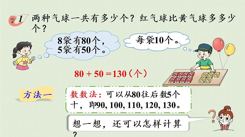 西师大版二年级数学下册 三 三位数的加减法 第1课时 整十、整百数的加减(一)课件06