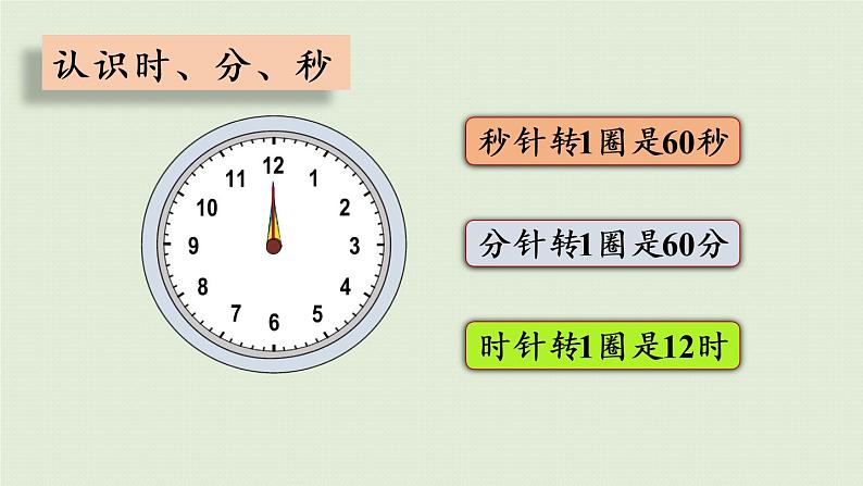 西师大版二年级数学下册 六 时、分、秒 第6课时 整理与复习 课件06