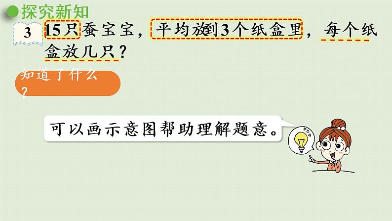 人教版二年级数学下册 2表内除法(一)用2~6的乘法口诀求商 第3课时 利用除法的含义解决问题 课件05