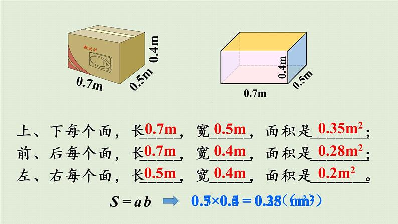 人教版五年级数学下册 3-2-2 长方体、正方体表面积的计算 课件第6页
