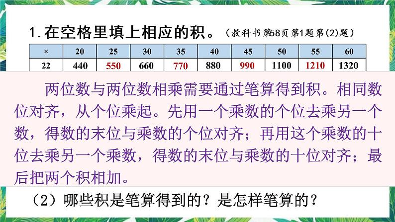 人教版数学三下 4 两位数乘两位数 整理和复习 课件06