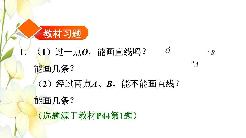 四年级数学上册3角的度量3.1线段直线和射线的认识习题课件新人教版02