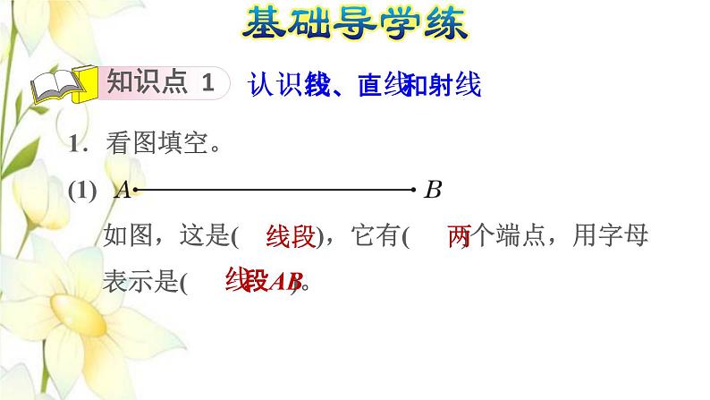 四年级数学上册3角的度量3.1线段直线和射线的认识习题课件新人教版05