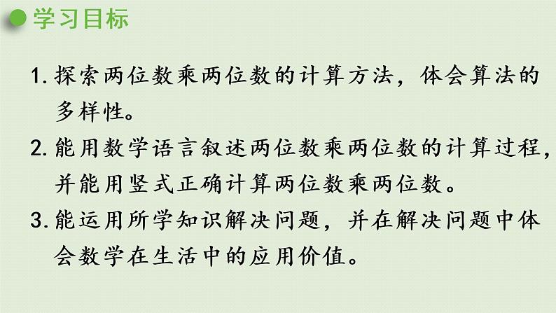 西师大版三年级数学下册 第一单元 第3课时 两位数乘两位数的笔算(1)课件02