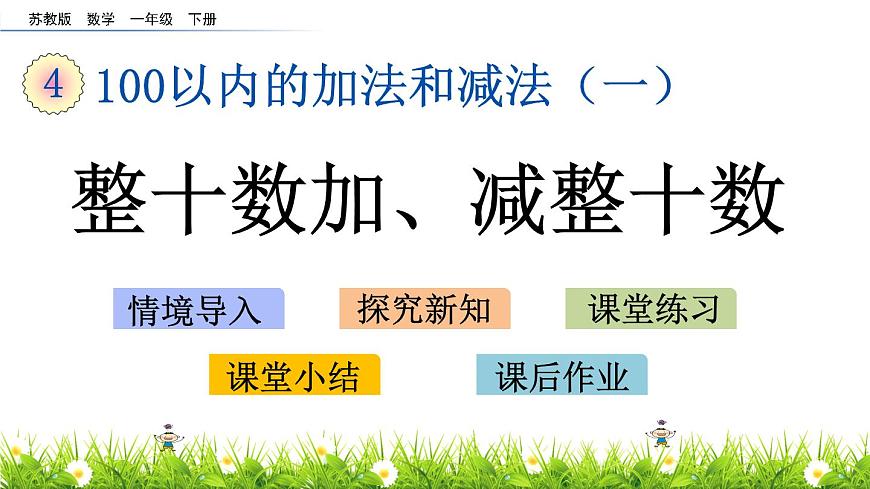 4.1 整十?dāng)?shù)加、減整十?dāng)?shù)課件PPT第1頁