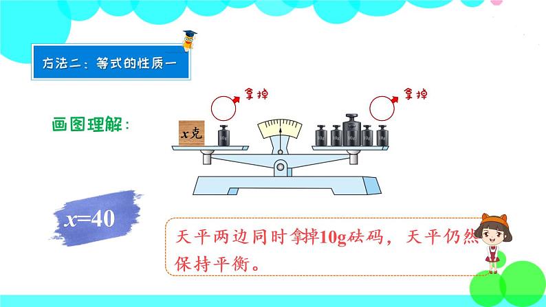 苏教数学五年级下册 一 简易方程 第3课时 用等式的性质解方程(1) PPT课件06