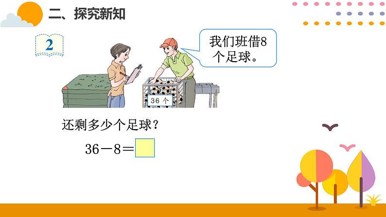 人教版一年级下册第六单元——第5课时 两位数减一位数(退位)课件PPT第4页