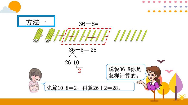 人教版一年级下册第六单元——第5课时 两位数减一位数(退位)课件PPT第5页