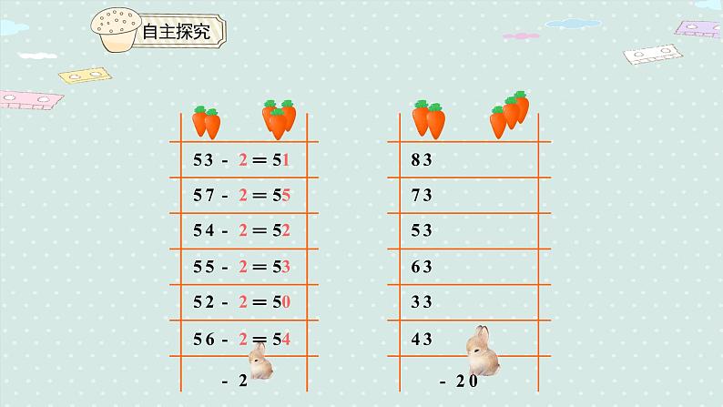 人教版一年级数学下册 6.4 两位数减一位数(不退位)、整十数 课件07