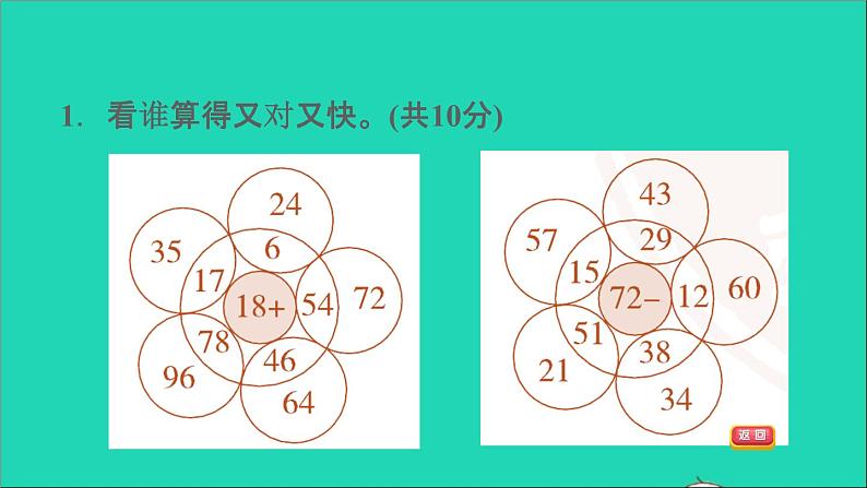 2021二年级数学上册第2单元100以内的加法和减法二阶段小达标5课件新人教版第3页