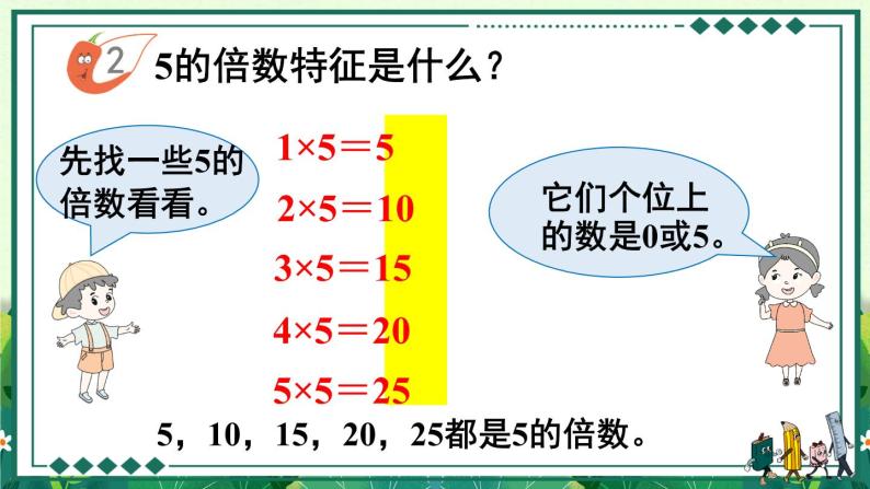 西师大版五下数学1.2《2，3，5的倍数特征》第一课时 2,5的倍数特征课件PPT06