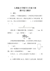 人教版数学六年级下册 期中复习测评（含答案）