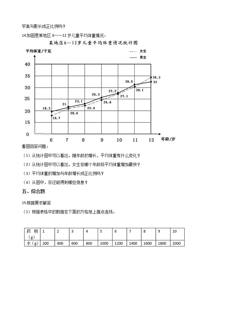 六年级下册数学一课一练-1.2正比例(一) 浙教版(含答案)第2页