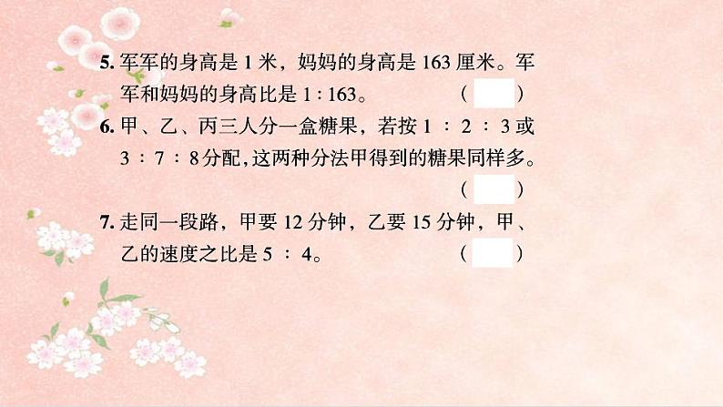 课时训练1 比和比的应用第6页