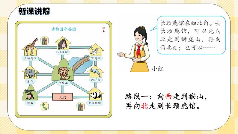 人教版小学数学三年级下册1.4《简单的路线》课件第7页
