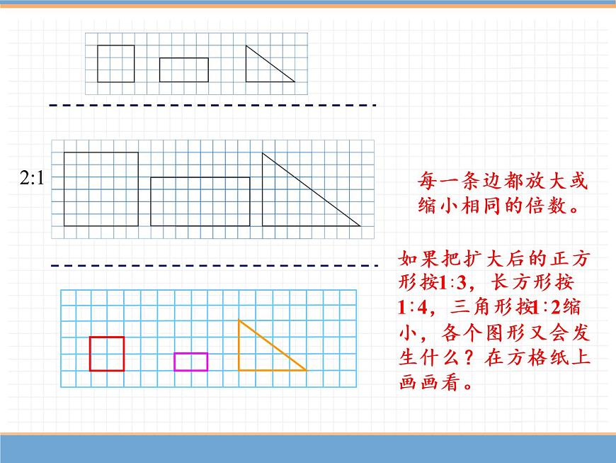 人教版數(shù)學六年級下第四單元比例的應用 第4課時  圖形的放大與縮小課件PPT第6頁