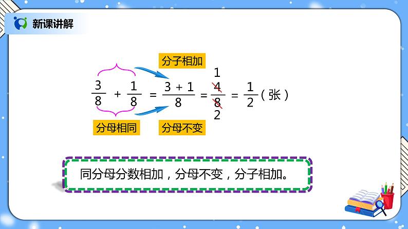 人教版小学数学五年级下册6.1《同分母分数加、减法》PPT课件(送教案+练习)07