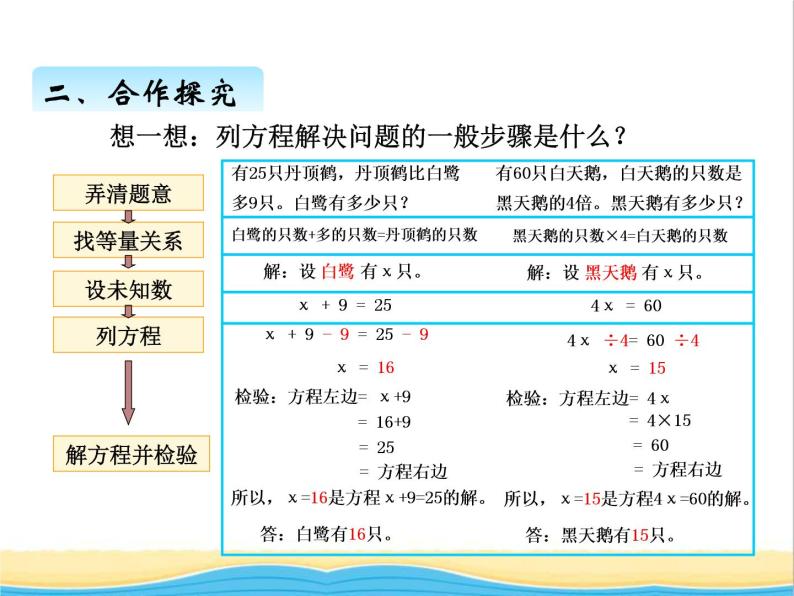 一.列方程解决简单问题 青岛版小学数学四下课件(五四制)07