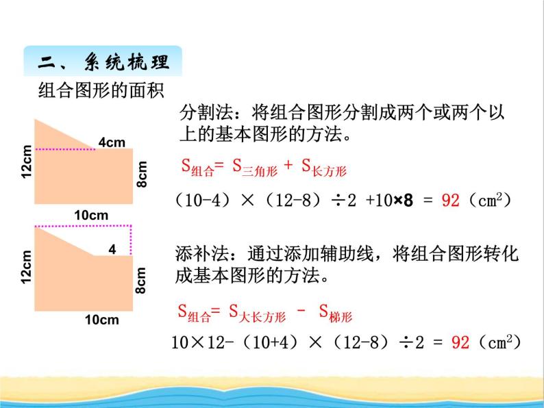 二.多边形的面积回顾整理 青岛版小学数学四下课件(五四制)06