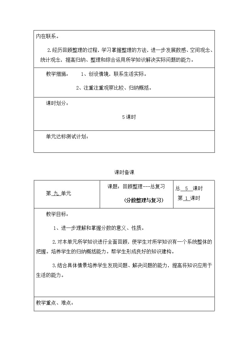回顧整理第1課時(shí)教案 青島版(六三制)小學(xué)數(shù)學(xué)五下第2頁(yè)